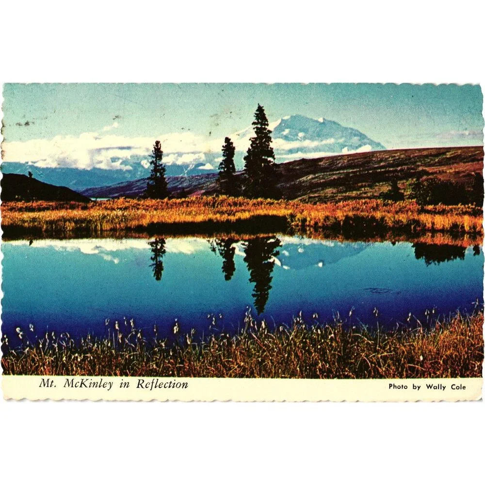 Vintage Postcard Mt McKinley Reflection Scenic Alaska 1978 Plastichrome